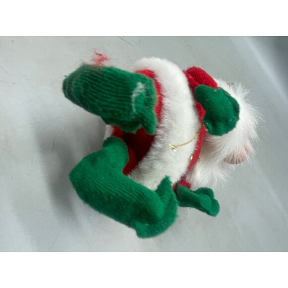 Santa's best Christmas ornament figurine plush red green jolly decor 7" READ - Picture 3 of 5